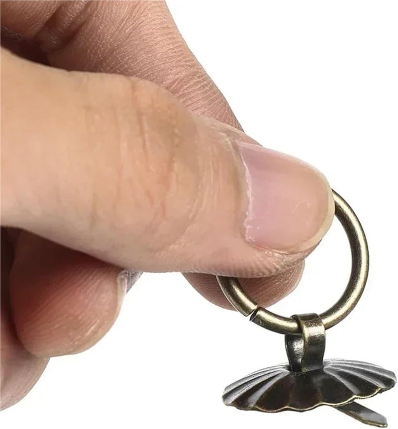 Bronze Mini Drawer Pull Rings 150Pcs Metal Brad Fasteners For Dollhouse DIY Crafts - Image 4